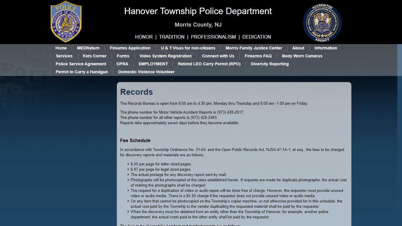 Records - Hanover Police