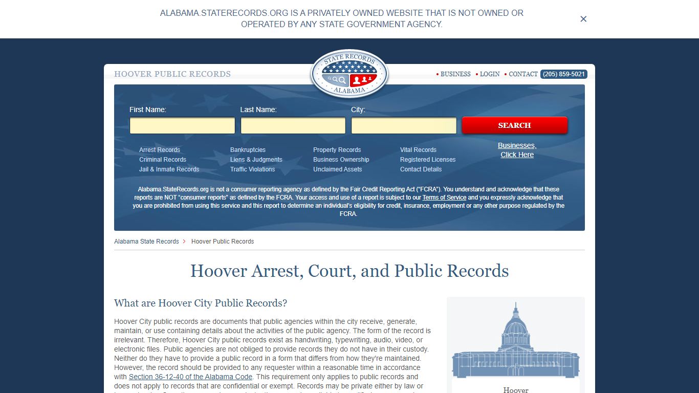Hoover Arrest and Public Records | Alabama.StateRecords.org